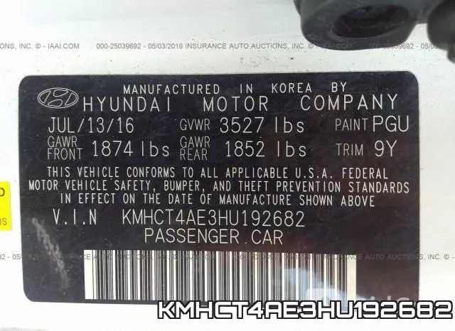 KMHCT4AE3HU192682 фото 10