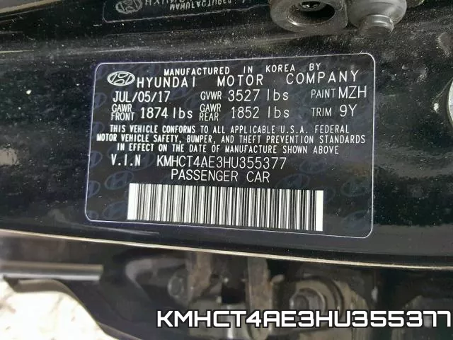 KMHCT4AE3HU355377 фото 2