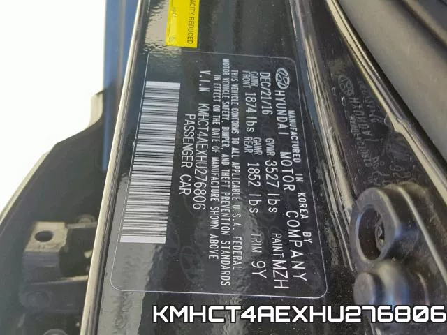 KMHCT4AEXHU276806 фото 2