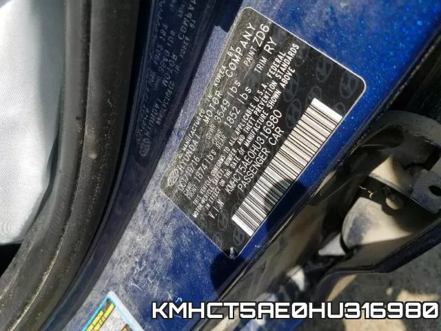 KMHCT5AE0HU316980 фото 2
