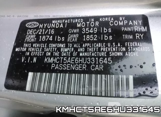KMHCT5AE6HU331645 фото 10
