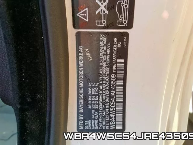 WBA4W5C54JAE43509 фото 2