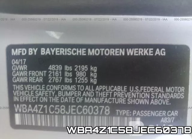 WBA4Z1C58JEC60378 фото 10