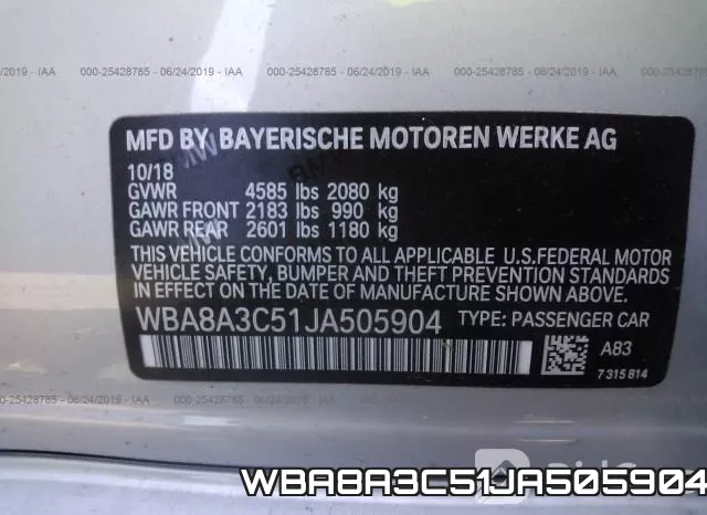 WBA8A3C51JA505904 фото 10