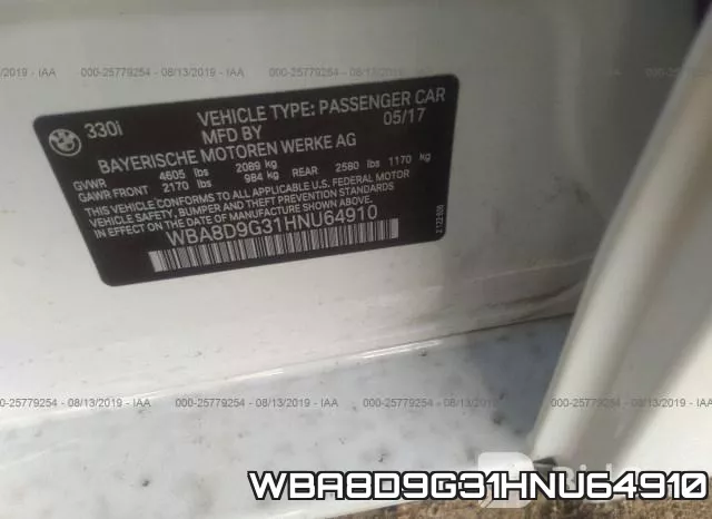 WBA8D9G31HNU64910 фото 10