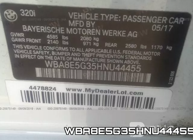 WBA8E5G35HNU44455 фото 10