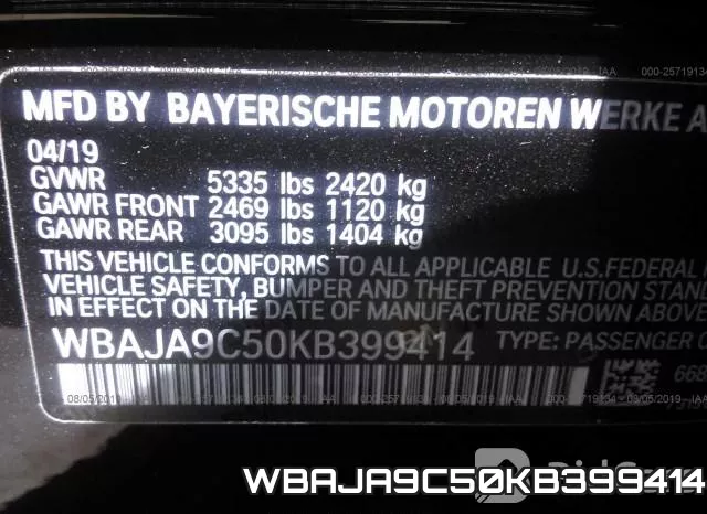 WBAJA9C50KB399414 фото 10