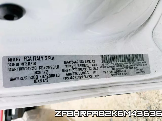 ZFBHRFAB2K6M43636 фото 2