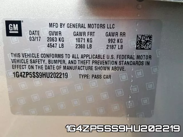 1G4ZP5SS9HU202219 фото 2