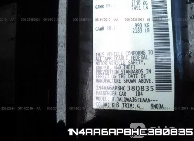 1N4AA6AP8HC380835 фото 10