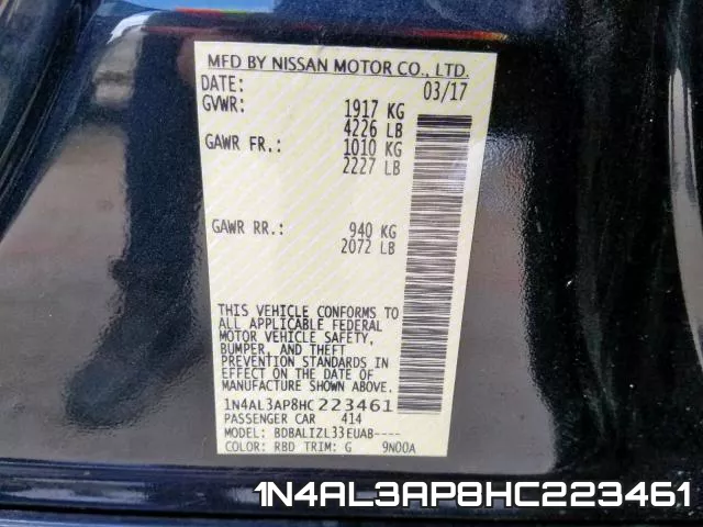 1N4AL3AP8HC223461 фото 2