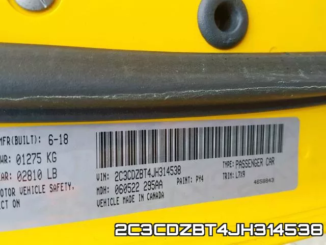 2C3CDZBT4JH314538 фото 2