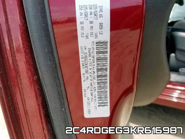 2C4RDGEG3KR616987 фото 2