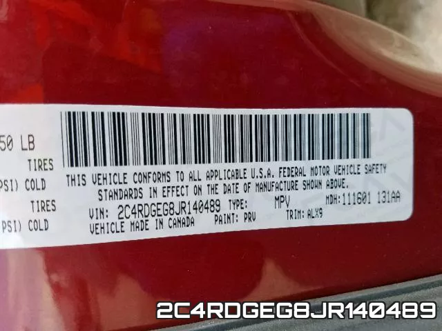 2C4RDGEG8JR140489 фото 2