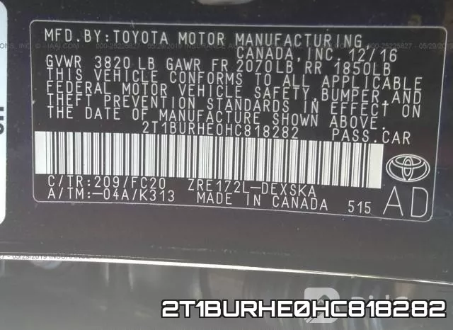 2T1BURHE0HC818282 фото 10