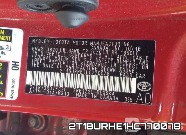 2T1BURHE1HC770078 фото 10