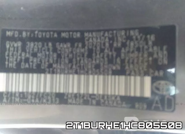 2T1BURHE1HC805508 фото 10