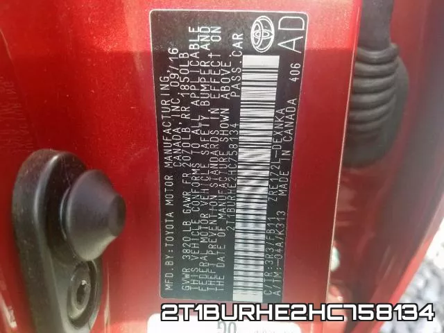 2T1BURHE2HC758134 фото 2