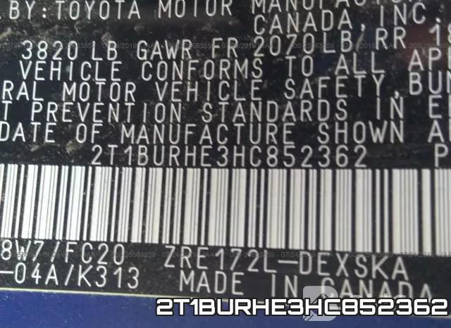 2T1BURHE3HC852362 фото 10