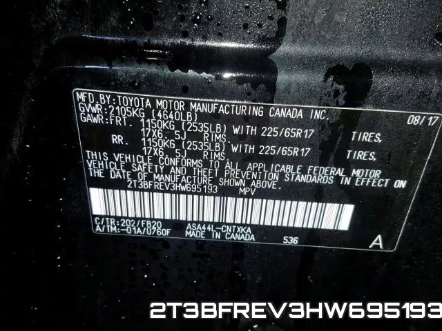 2T3BFREV3HW695193 фото 2