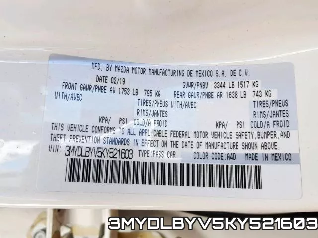3MYDLBYV5KY521603 фото 2