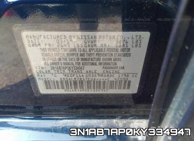 3N1AB7AP0KY334947 фото 10