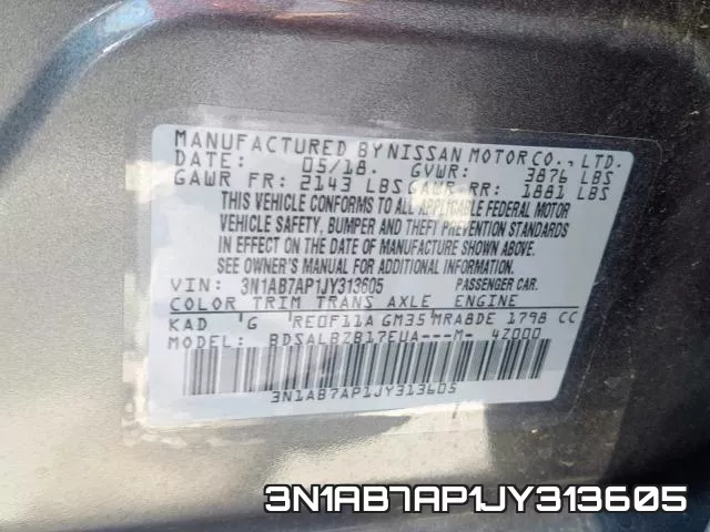 3N1AB7AP1JY313605 фото 2