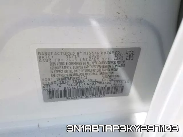 3N1AB7AP3KY297103 фото 2