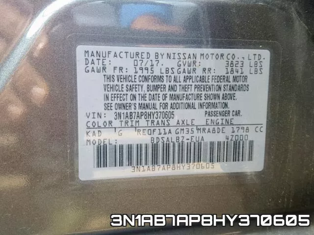 3N1AB7AP8HY370605 фото 2