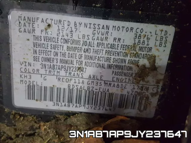 3N1AB7AP9JY237647 фото 2