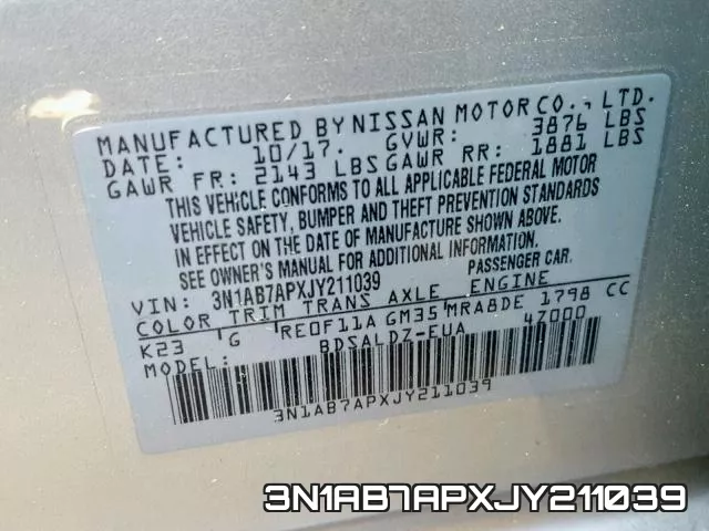 3N1AB7APXJY211039 фото 2