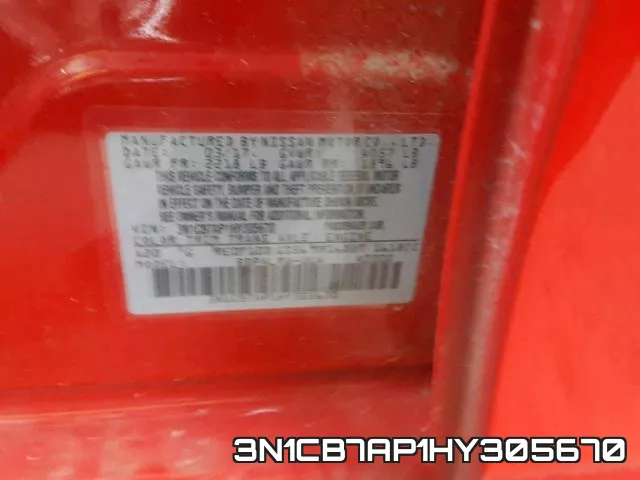 3N1CB7AP1HY305670 фото 2