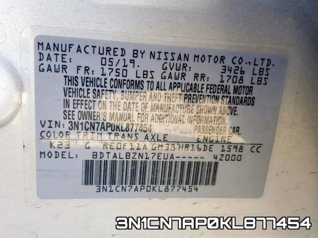 3N1CN7AP0KL877454 фото 2