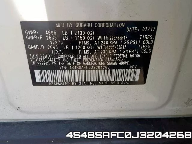 4S4BSAFC0J3204268 фото 2