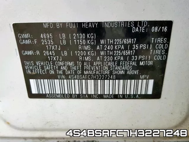 4S4BSAFC7H3227248 фото 2