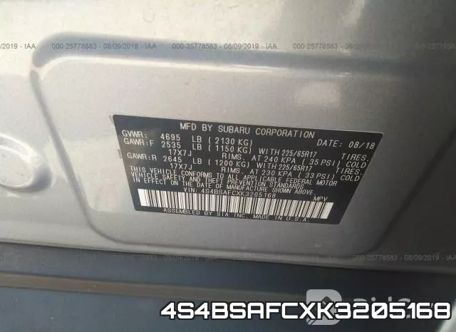 4S4BSAFCXK3205168 фото 10