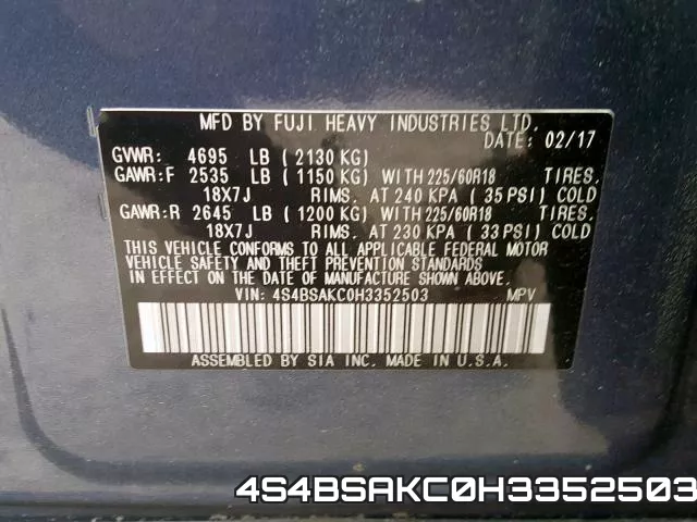 4S4BSAKC0H3352503 фото 2