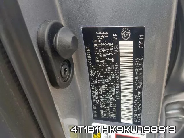 4T1B11HK9KU798913 фото 2