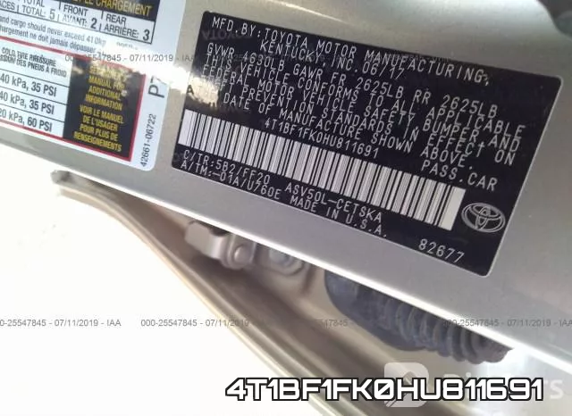 4T1BF1FK0HU811691 фото 10