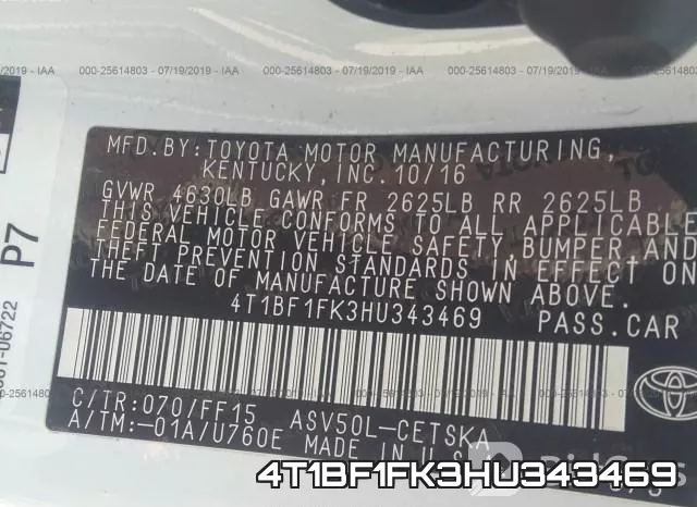 4T1BF1FK3HU343469 фото 10
