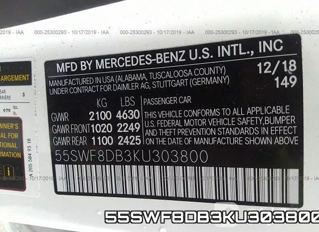 55SWF8DB3KU303800 фото 10
