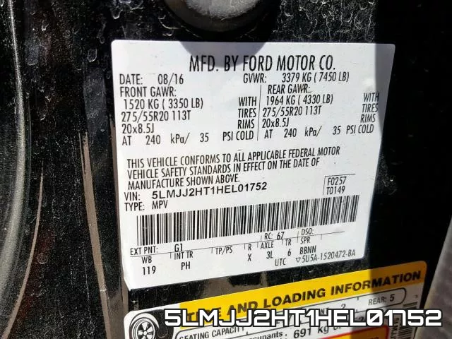 5LMJJ2HT1HEL01752 фото 2