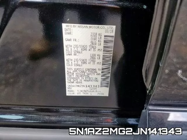 5N1AZ2MG2JN141343 фото 2