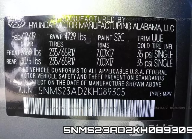5NMS23AD2KH089305 фото 10