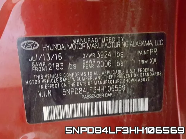5NPD84LF3HH106569 фото 2