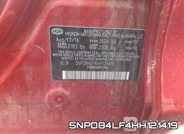 5NPD84LF4HH121419 фото 10