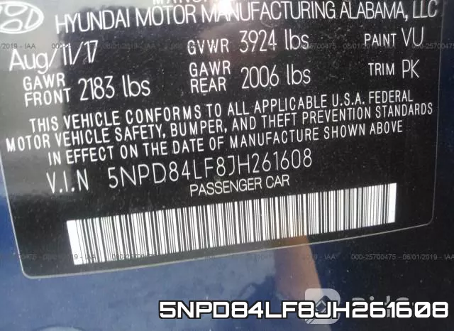 5NPD84LF8JH261608 фото 10