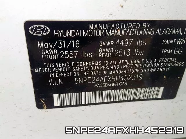 5NPE24AFXHH452319 фото 2