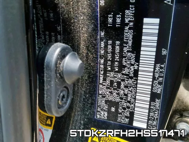 5TDKZRFH2HS517471 фото 2