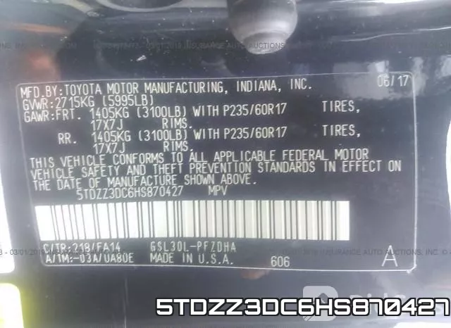 5TDZZ3DC6HS870427 фото 10